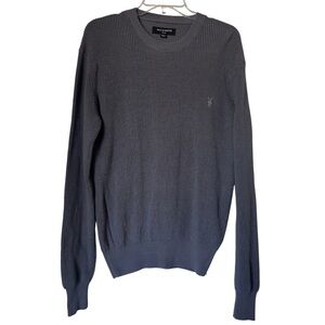 All Saints Rias Crew Waffle Knit Gray Sweater, Size Small